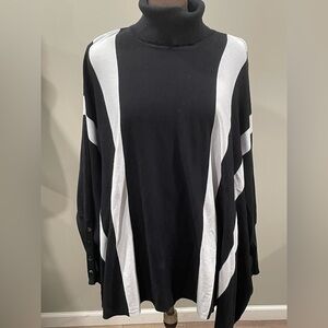 Alfani Classic Black and white poncho style sweater 1X